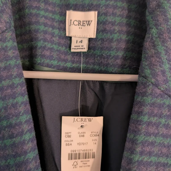 J. Crew Women's Blazer in Green and Purple - Picture 2 of 3
